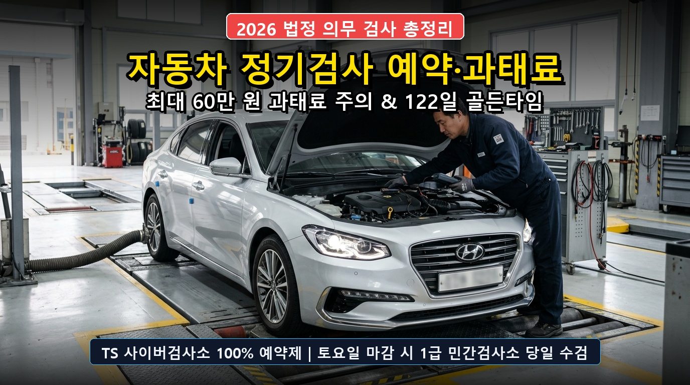 2026 자동차 정기검사 예약 및 과태료 핵심 요약