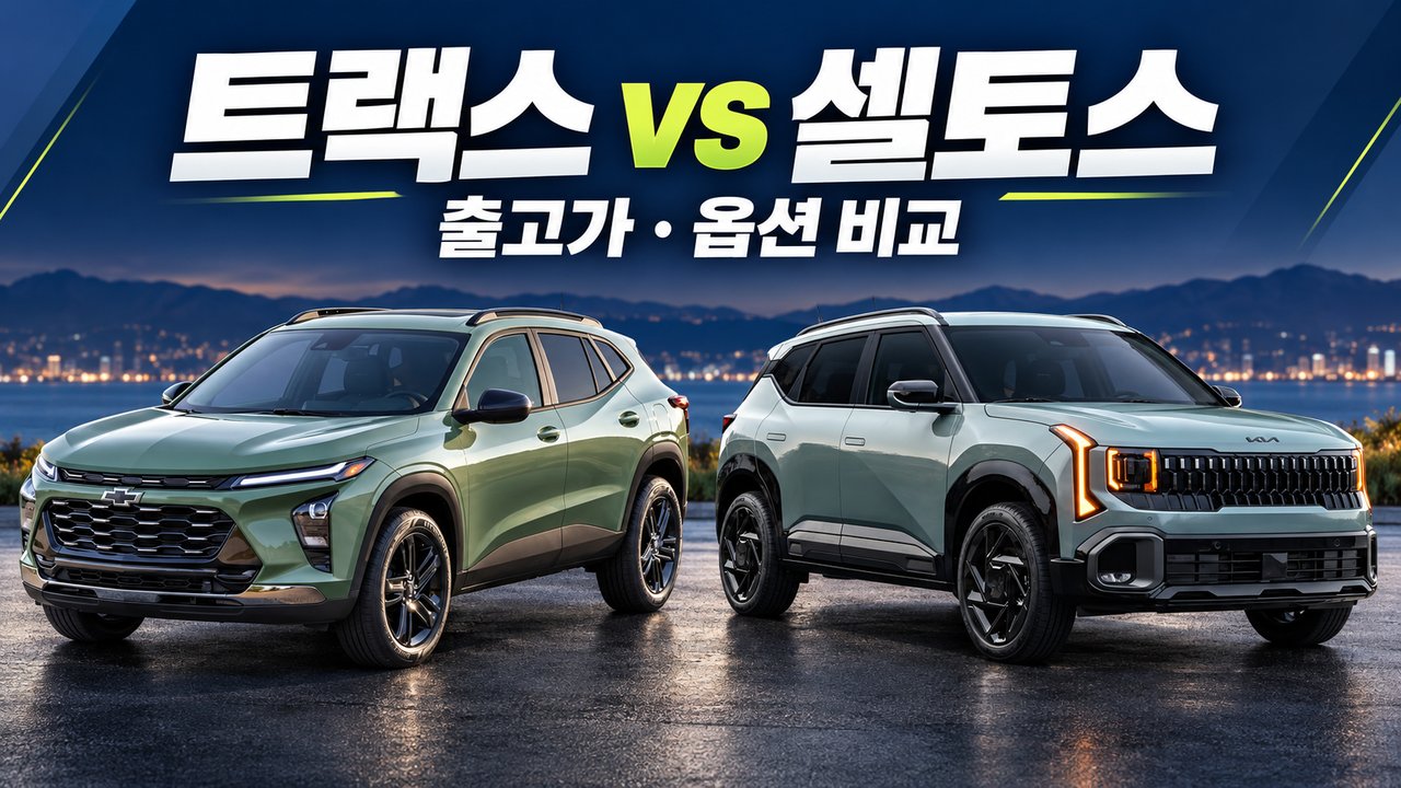 쉐보레 트랙스 크로스오버 2,199만 원 출고가와 셀토스 가성비 옵션 비교