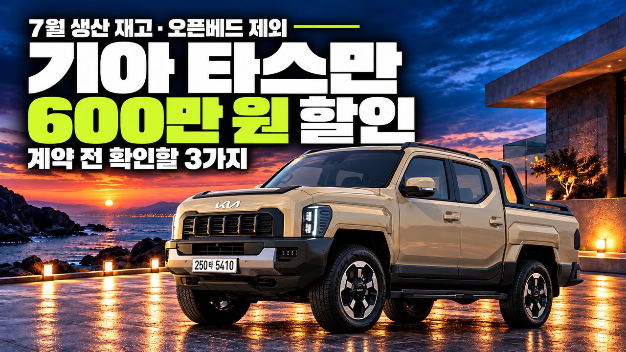 600만 원 싸진 기아 타스만 세금 혜택만 보고 계약하면 놓치는 3가지